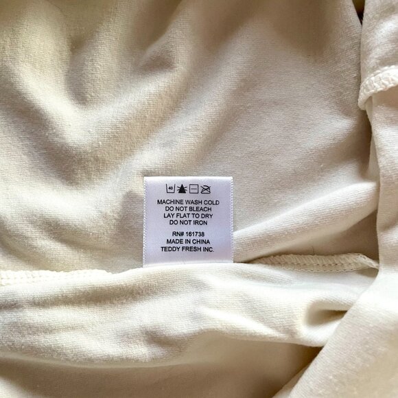 Teddy Fresh Women's Bear & Rainbow Cream Mock Neck Cropped Top Blouse size Small - Picture 5 of 5